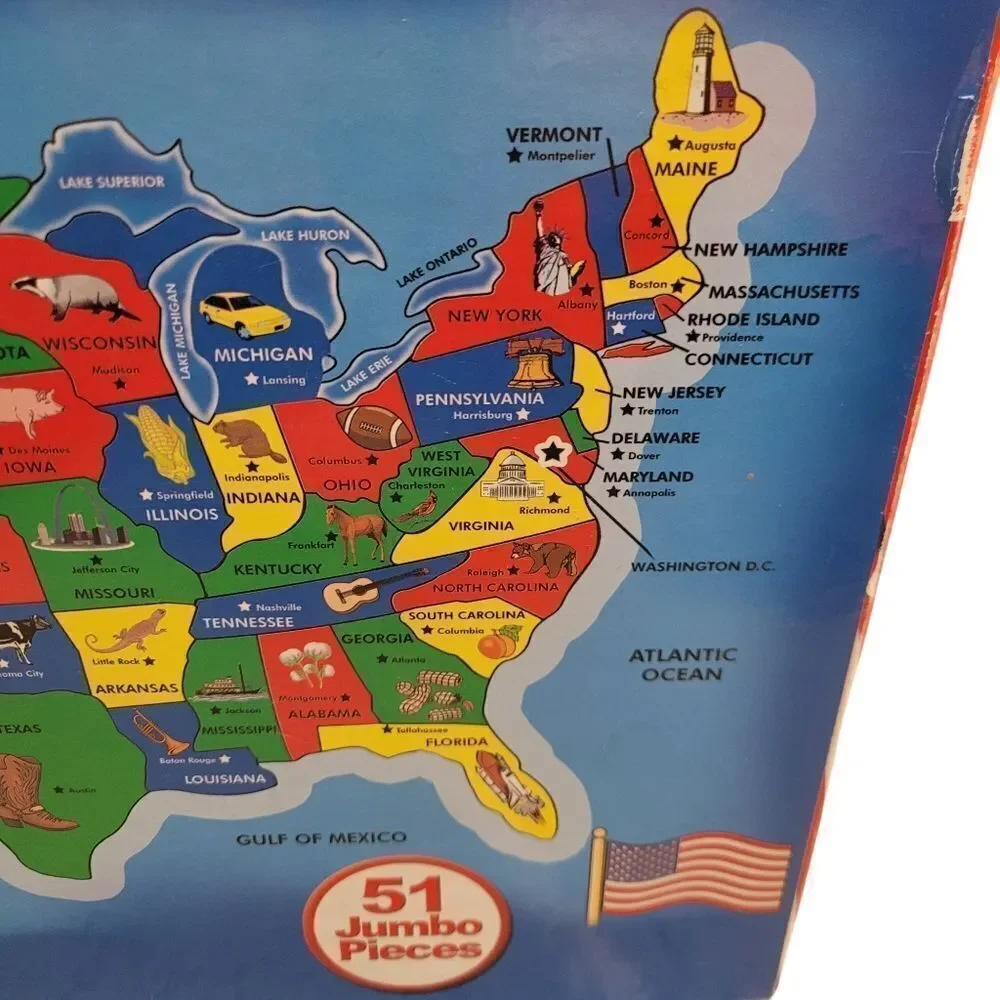 USA floor puzzle 52 pieces